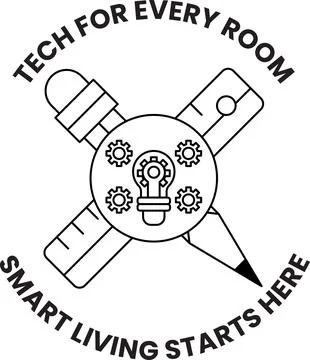 Minimalist design features tech and education symbols イラスト素材