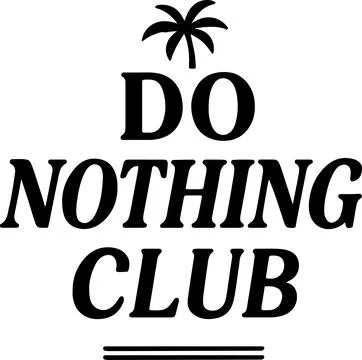 Minimalist design featuring do nothing club with a palm tree icon. Stock Illustration