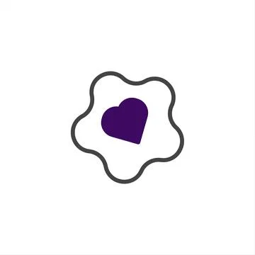 Minimalist design featuring a heart shape embedded within a stylized cloud .. Stock Illustration
