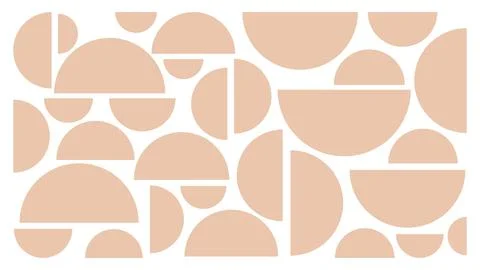 Minimalist design featuring various circular shapes in a soft color palette Stock Illustration