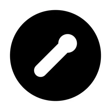 Minimalist design featuring a white light switch icon on a black circle bac.. Illustrazione stock