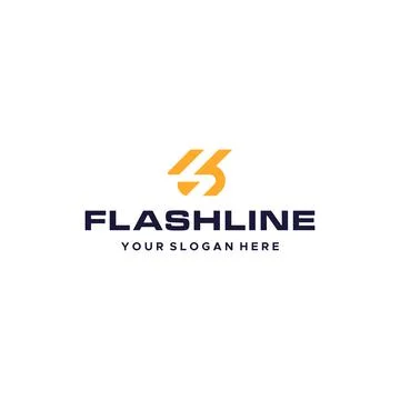 Minimalist design FLASH LINE light logo design Stock Illustration