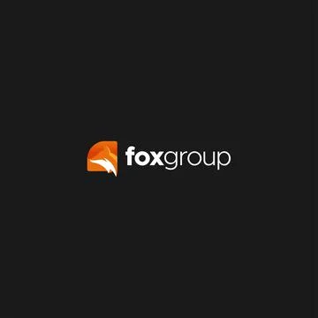 Minimalist design flat Fox Group logo design Stock Illustration