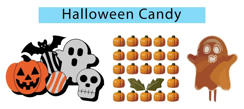 Minimalist design of Halloween candy vector Stock Illustration