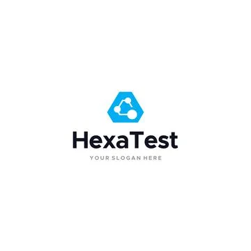 Minimalist design HEXA TEST system logo design Stock Illustration