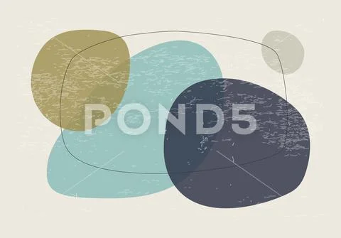 Minimalist design horizontal background with abstract organic shapes composition Stock Illustrationen