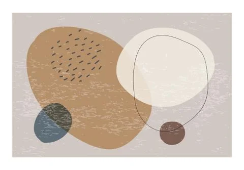 Minimalist design horizontal background with abstract organic shapes composition Иллюстрация