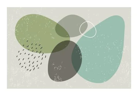 Minimalist design horizontal background with abstract organic shapes composition Illustrazione stock