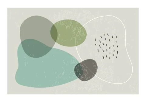 Minimalist design horizontal background with abstract organic shapes composition Stock Illustration