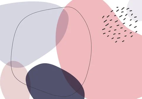 Minimalist design horizontal background with abstract organic shapes composition Stock Illustration