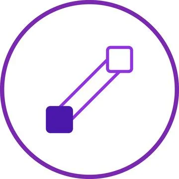 Minimalist design illustration featuring connected squares within a circula.. Stock Illustration