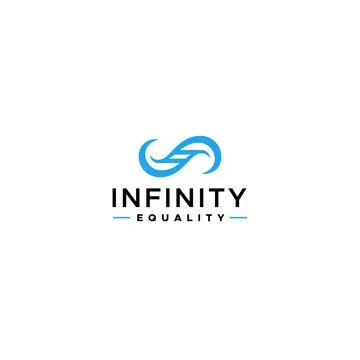 Minimalist design INFINITY EQUALITY logo design Stock Illustration