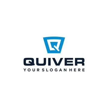 Minimalist design initial Q QUIVER logo design Stock Illustration