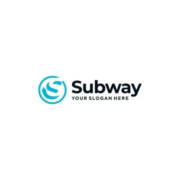Minimalist design initial S Subway logo design Stock Illustration