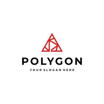 Minimalist design POLYGON triangle logo design Stock Illustration
