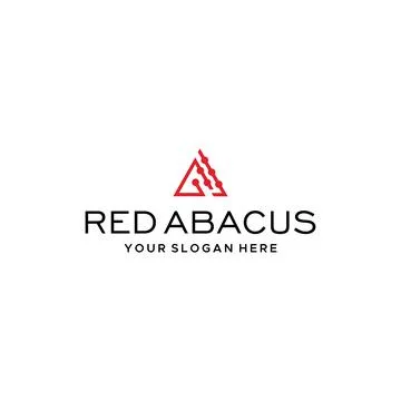 Minimalist design RED ABACUS triangle logo design Stock Illustration