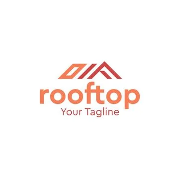 Minimalist design Rooftop interior logo design Stock Illustration