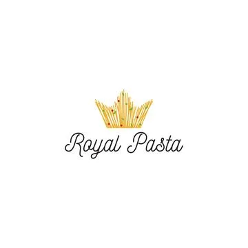Minimalist design Royal Pasta eats logo design Stock Illustration