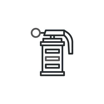 Minimalist design showcases a non lethal incapacitating flashbang grenade i.. 스톡 일러스트
