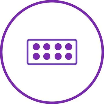 Minimalist design of a simple grid pattern within a circular outline graphic Illustrazione stock