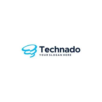 Minimalist design TECH NADO polygon logo design Stock Illustration