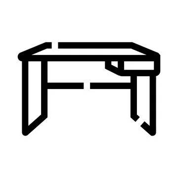 Minimalist desk line icon representing workspace furniture Stock Illustration