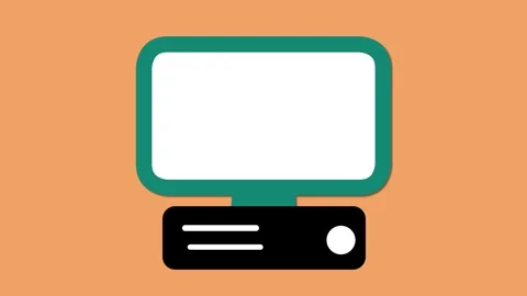 Minimalist desktop computer illustration | Stock Video | Pond5