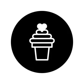 Minimalist dessert icon design in circle shape expressing love and happines.. Stock Illustration