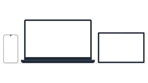 Minimalist Device Screen Mockup Set Stock Illustration