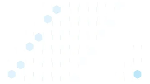 Minimalist diagonal pattern of light blue hexagons on a white background Video stock 335118123