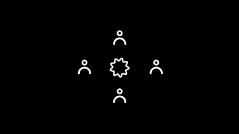 Minimalist Diagram Showing Centralized Communication or Collaboration Network Stock Footage 332984282