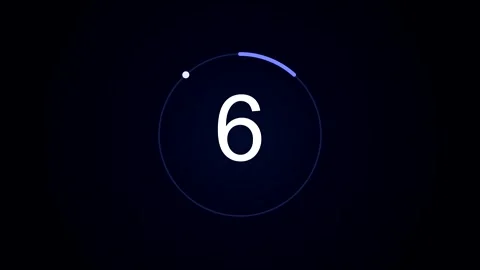 Minimalist digital 10 second countdown timer with circular progress bar Stock-Footage 347414762