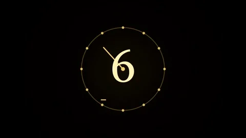 Minimalist digital 10 second countdown timer animation with numbers Stock Footage 347414895