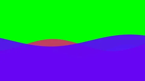 Minimalist digital abstract art featuring flowing waves of green and purple Stock Footage 341824383