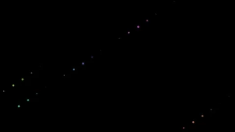 Minimalist digital abstract composition of scattered colored dots on black Video stock 335117329