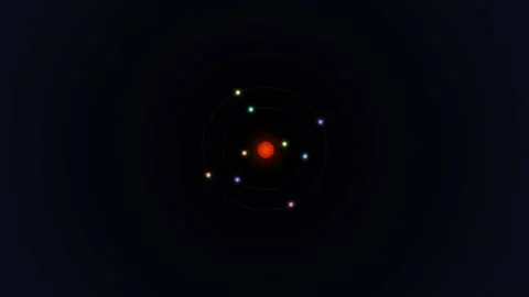 Minimalist digital abstract graphic featuring colorful dots on black backgrou Stock Footage 335145979