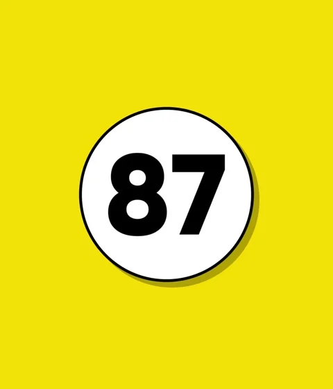 Minimalist digital animation featuring number eighty seven appearing inside.. Stock Footage 332396597