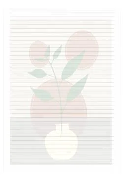 Minimalist digital art drawing vector book page template background Stock Illustration
