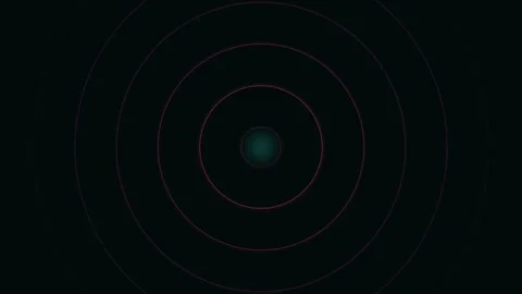 Minimalist digital art featuring concentric circles radiating from a core Video stock 335117342