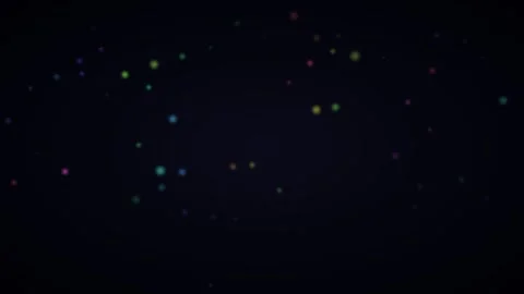 Minimalist digital art featuring scattered colorful glowing dots on black Stock Footage 335145797