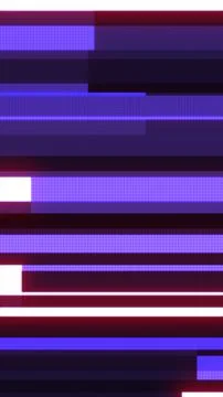 Minimalist digital artwork featuring horizontal neon bars in purple, red, a.. Foto stock