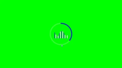 Minimalist digital audio waveform visualizer on a bright green background Stock Footage 340903062