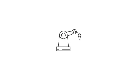 Minimalist digital brain outline icon animation loop for smart tech Video stock 338216316