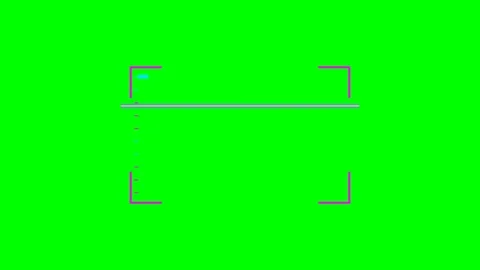 Minimalist digital camera viewfinder frame overlay on a bright green screen Stock Footage 341839263