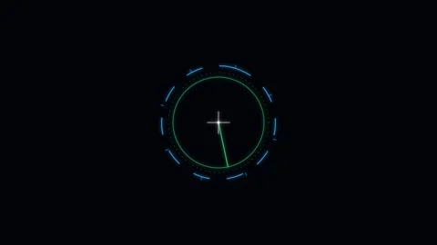 Minimalist digital circular loading animation with thin neon light rings Stock Footage 338310408