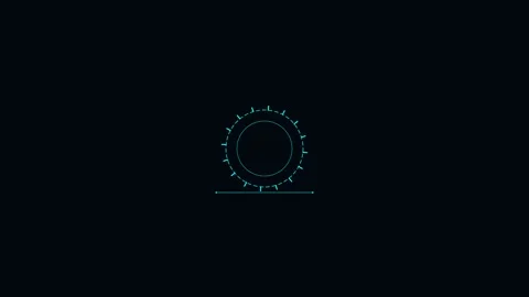 Minimalist digital circular loading icon on a solid black background Stock Footage 338311992