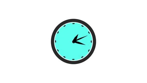 Minimalist digital clock animation with black border and black hour and min.. Stock Illustration