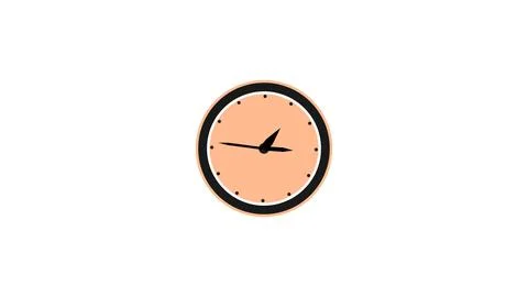 Minimalist digital clock animation with black border and black hour and min.. Stock Illustration