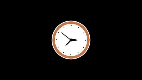 Minimalist digital clock animation with brown border and black hour and min.. Stock Illustration