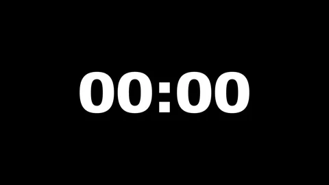 Minimalist digital clock face showing zero minutes and zero seconds on a bl.. 스톡 동영상 335493588